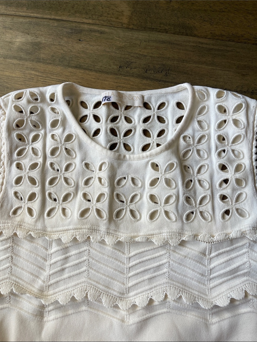 Ulla Johnson Lakshmi Eyelet Scallop Trim Knit Midi Dress - Picture 7 of 15